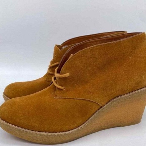 Cole Haan Boots Women 9 B Brown Suede Wedge Chukka Ankle Bootie Ladies NEW - Picture 1 of 7